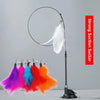 Cat Teaser Toy Cat Teaser Pole With Feather Bell Extended Rod Suction Cup Durable Bite Teaser Stick Replaceable Feather Head